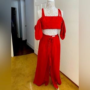 NWT 2-piece red outfit, LPA brand from Revolve. Small